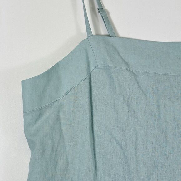 State of Day Intimates Mint Green Linen Blend Tank Shirt Top Women's Large NEW - Picture 2 of 7